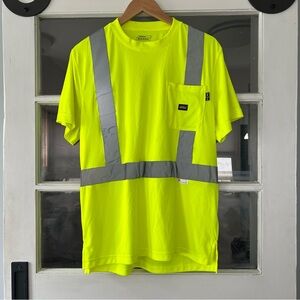 Dickies High-Visibility Yellow Short-Sleeve Safety Tee with Reflective Stripes